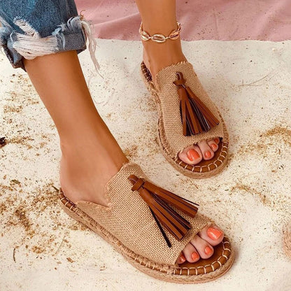 Mules plates à franges femme – ZAYA