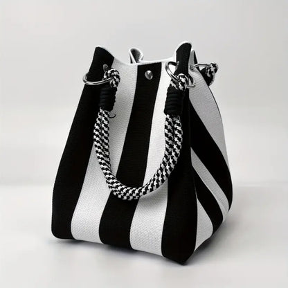 Sac Cabas Femme Nova – Rayures & Poche Extérieure.