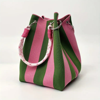 Sac Cabas Femme Nova – Rayures & Poche Extérieure.