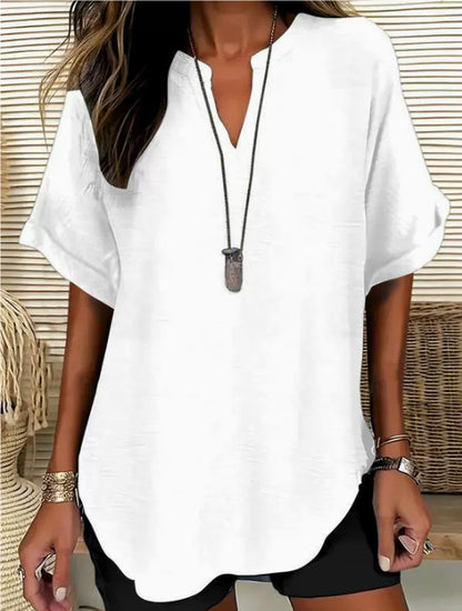 Chemise fluide femme Élina blanche vue de détail