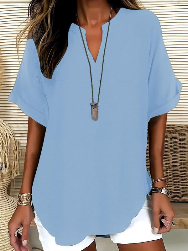 Chemise fluide femme Élina bleu clair coupe fluide
