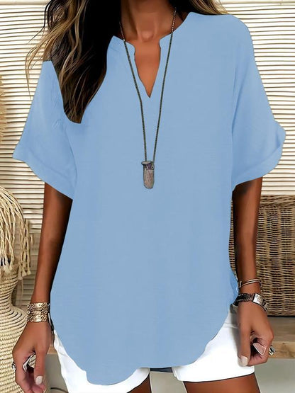 Chemise fluide femme Élina bleu clair coupe fluide