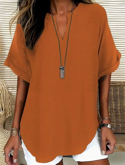Chemise fluide femme Élina orange légère et confortable