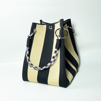 Sac Cabas Femme Nova – Rayures & Poche Extérieure.